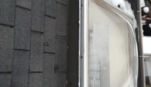 inadequate ventilation and condensation buildup on skylight