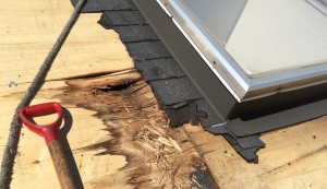 skylight rotting deck board