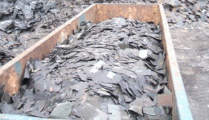 Typical size of shingle waste hauled from one roof 