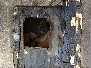 Raccoon hole in Kelowna roof